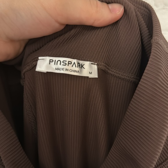 Pinkspark Brown Ribbed Flare Leggings - Picture 7 of 8